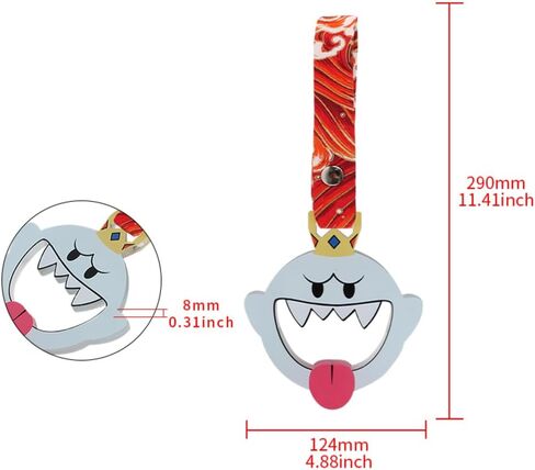 Q1-TECH, JDM Tsurikawa Ring Japanese Subway Train Bus Car Handle Cute Anime Cartoon Handle Hand Strap Rear Front Bumper Warning Rings Drift Charm Drift Car Accessory (KingBoo-GRW) in Saudi Arabia