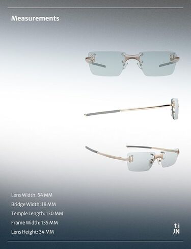 TIJN Rimless Blue Light Blocking Glasses for Women Men Trend Square Eyeglasses Bluelight Glasses for Computer/Screen Metal in Saudi Arabia