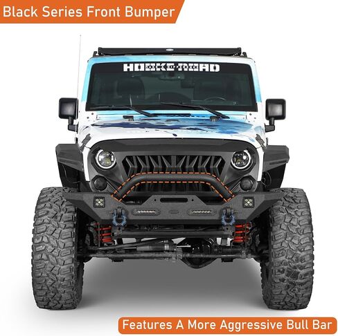 HOOKE ROAD الأمامي المصد ومجموعة المصد الخلفي مع حاملة إطارات احتياطية لعام 2007-2018 JEEP WRANGLER in Saudi Arabia
