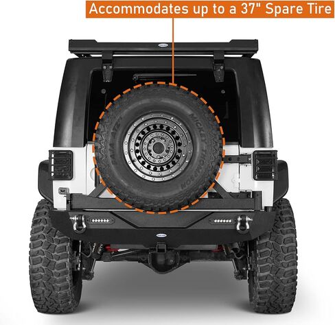 HOOKE ROAD الأمامي المصد ومجموعة المصد الخلفي مع حاملة إطارات احتياطية لعام 2007-2018 JEEP WRANGLER in Saudi Arabia