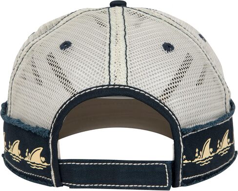 Margaritaville Landshark Lager Logo Distressed Adjustable Hat Navy in Saudi Arabia