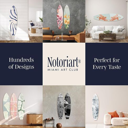Colorful Sea Life Surfboard Acrylic Wall Art Die-Cut Coastal Modern High-Gloss Home Decor, 15" x 60" in Saudi Arabia