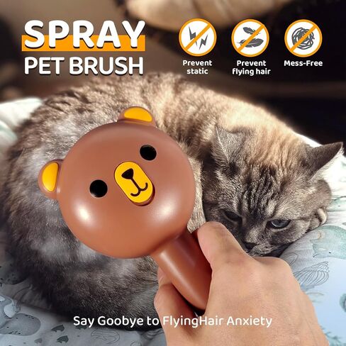 Cat Steam Brush, Self Cleaning Pet Spray Hair Removal Comb with Release Button, 3 In 1 Cat Brush for Indoor Cats, Waterproof Pet Grooming Brushes for Long Short Haired Dogs Cats in Kuwait