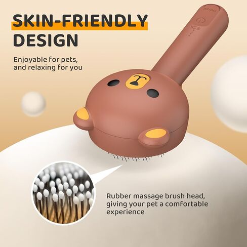 Cat Steam Brush, Self Cleaning Pet Spray Hair Removal Comb with Release Button, 3 In 1 Cat Brush for Indoor Cats, Waterproof Pet Grooming Brushes for Long Short Haired Dogs Cats in Kuwait