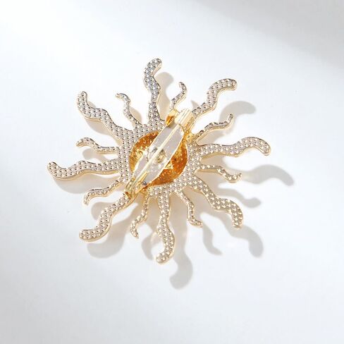 Vintage Gold Sun Brooch Pins for Women Men Personalized Large Sun Flower Statement Collar Brooches Minimalist Sunshine Brooch Fashion Birthday Jewelry in Saudi Arabia