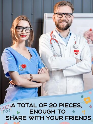 20 Pcs Nurse Enamel Pins for Badge Nursing Pins Bulk Cute Cartoon Doctor Stethoscope Pill Syringe Lapel Pins Backpack Pin for Nurse Day Gifts Hat Jacket Bag Decor(Nurse Style) in Saudi Arabia