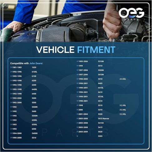 OEG Parts بداية جديدة متوافقة مع John Deere 5055e 5065e 5080g 5090g 2013 ، 5050d 5055e 5075e 2008 ، 1850f 2250f 2450f 1986-1994 ، 5300 5500 1992-2000 re519568 re516455 re516157 SE501861 IS0793 in Saudi Arabia