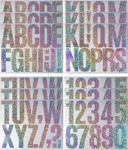 3 Inch Letter Stickers, 138 Pieces Self Adhesive Alphabet Number Sticker for Mailbox, House Number and Water Bottle, Waterproof Sticky Vinyl Symbol Stickers for DIY(12 Sheet White) in Kuwait