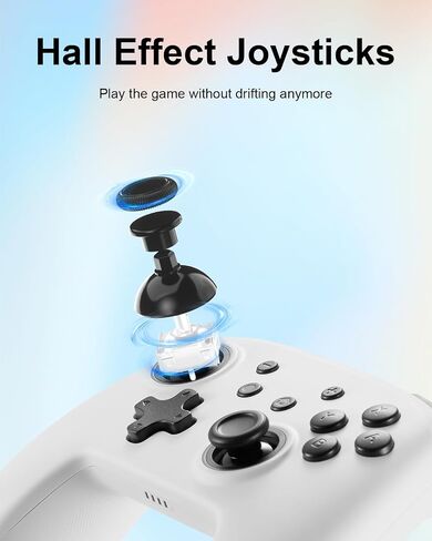 BINBOKPLAY Switch Controller, Switch Controller Compatible with Switch/Switch Lite, Wireless Gamepad with LED Colors/Motion Control/Dual Vibration/Turbo（gray） in Saudi Arabia