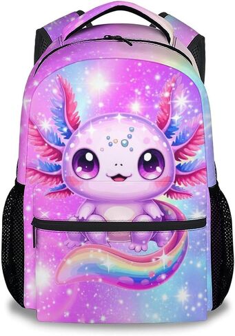 Axolotl Backpack for Girls, 17 Inch Kids Backpacks for Preschool, Cute Pink Large Capacity Toddler Bookbag for Kindergarten in Saudi Arabia