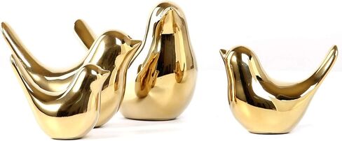 4 Pieces Small Animal Statues Home Decor Modern Style Decorative Ornaments for Living Room, Bedroom, Office Desktop, Cabinets (Golden Bird S&M&L&XL) in Saudi Arabia