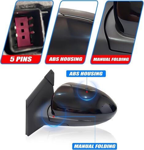 مجموعة مرآة جانبية للركاب الأيمن مع زجاج الطاقة المتوافق مع 2011-2016 Chevy Cruze سيدان/هاتشباك مع استبدال إشارة الدوران مع GM1321420 95186710 (3Pins Passenger الجانب الأيمن) in Kuwait