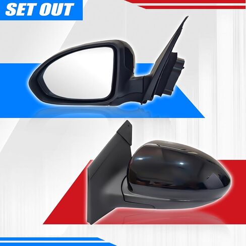 مجموعة مرآة جانبية للركاب الأيمن مع زجاج الطاقة المتوافق مع 2011-2016 Chevy Cruze سيدان/هاتشباك مع استبدال إشارة الدوران مع GM1321420 95186710 (3Pins Passenger الجانب الأيمن) in Kuwait