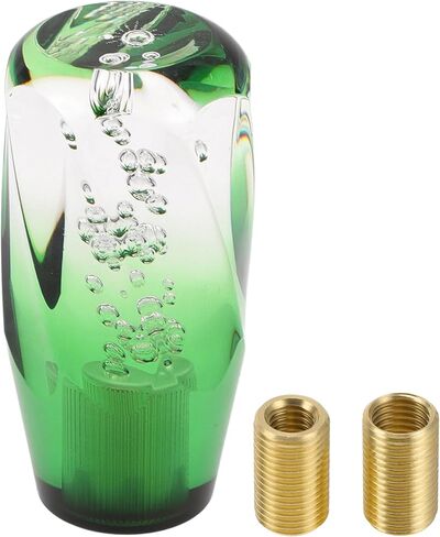 Car Shift Knob 15cm | Front Shift Lever Knob Universal for Automatic and Manual Vehicle Acrylic Clear Green with 2 Adapter 1 Set in Saudi Arabia