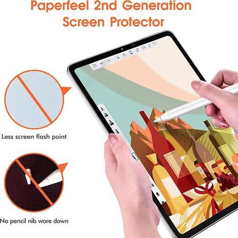 Paperfeel Magnetic Screen Protector Compatible with Samsung Galaxy Tab S8+ / Samsung Galaxy Tab S7 FE. Anti-Glare, Easy Install, Detachable and Reusable, Matte Film Draw and Sketch Like on Paper in Saudi Arabia
