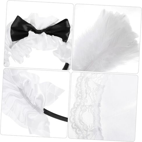 PRETYZOOM 1 Set Costume for Women - Black Apron, Headband & Duster - Halloween, Cosplay & Party Accessories in Saudi Arabia
