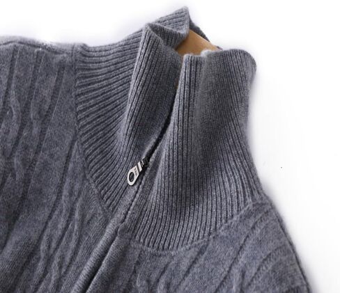 الكشمير للنساء ومزيج الصوف سميك سحاب تويست نمط السترة سترة كارديجان in Kuwait