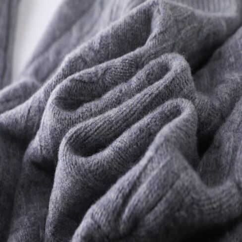 الكشمير للنساء ومزيج الصوف سميك سحاب تويست نمط السترة سترة كارديجان in Kuwait