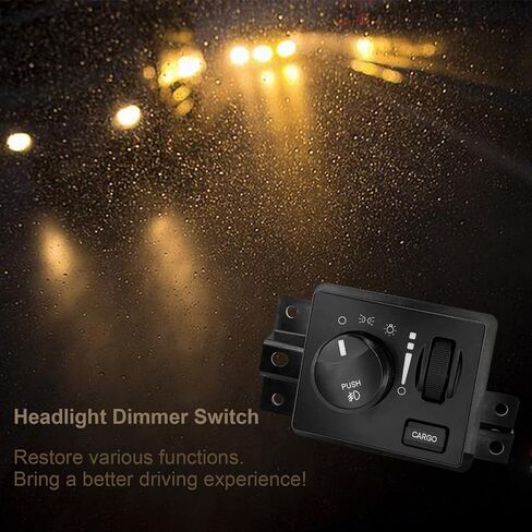 Headlight Dimmer Switch Headlamp Driving Lamp Switch | Replacement for 2005-2011 Dodge Dakota, Durango, Ram 1500/2500/3500/4500/5500, Mitsubishi Raider | Replaces# HLS1349, SW5317, 56049637AD in Saudi Arabia