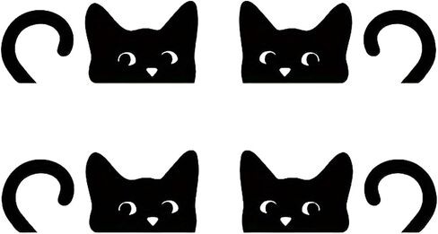 Peeking Sneaky Cat Stickers, 1.7" Cute Black Cat Stickers, 4pcs Funny Car Decals, Waterproof Vinyl Stickers for Car Rearview Mirrors, Windows, Laptops in Saudi Arabia