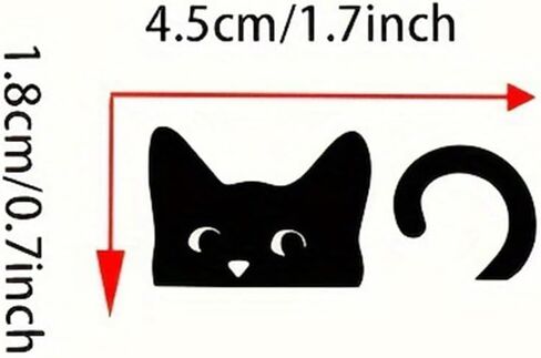 Peeking Sneaky Cat Stickers, 1.7" Cute Black Cat Stickers, 4pcs Funny Car Decals, Waterproof Vinyl Stickers for Car Rearview Mirrors, Windows, Laptops in Saudi Arabia