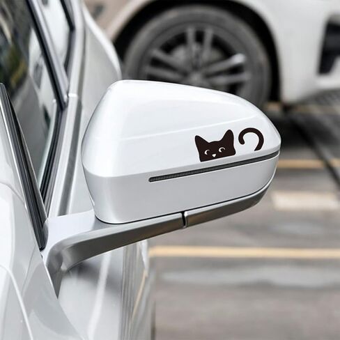 Peeking Sneaky Cat Stickers, 1.7" Cute Black Cat Stickers, 4pcs Funny Car Decals, Waterproof Vinyl Stickers for Car Rearview Mirrors, Windows, Laptops in Saudi Arabia
