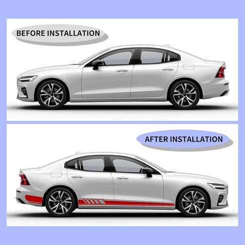 Ijuicy 2 PCS Car Car Body Decoration ، ملصقات تنورة جانبية مقاومة للماء ، ملصقات تنورة جانبية طويلة ، ملحقات زخرفية مخصصة للسيارة ، مناسبة لمعظم طرز السيارات (أسود) in Saudi Arabia