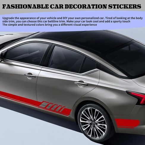 Ijuicy 2 PCS Car Car Body Decoration ، ملصقات تنورة جانبية مقاومة للماء ، ملصقات تنورة جانبية طويلة ، ملحقات زخرفية مخصصة للسيارة ، مناسبة لمعظم طرز السيارات (أسود) in Saudi Arabia