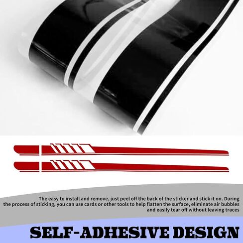 Ijuicy 2 PCS Car Car Body Decoration ، ملصقات تنورة جانبية مقاومة للماء ، ملصقات تنورة جانبية طويلة ، ملحقات زخرفية مخصصة للسيارة ، مناسبة لمعظم طرز السيارات (أسود) in Saudi Arabia