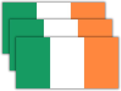 Irish Flag Vinyl Flag Stickers, Car Decals, Waterproof Indoor Outdoor, Laptop Stickers, Car Bumper, St Patricks Day Decor, Ireland Flag, 5 x 3 Inches, Set of 3 in Saudi Arabia