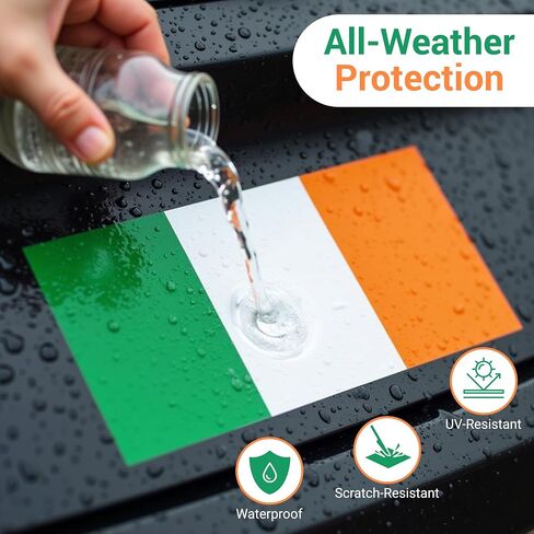 Irish Flag Vinyl Flag Stickers, Car Decals, Waterproof Indoor Outdoor, Laptop Stickers, Car Bumper, St Patricks Day Decor, Ireland Flag, 5 x 3 Inches, Set of 3 in Saudi Arabia