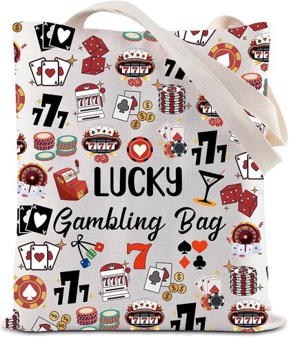 ZJXHPO Casino Lover Gift Lucky Gambling Bag Cash Tote Bag For Gambler Poker Player Shoulder Bag Gambling Lover Gift in Saudi Arabia