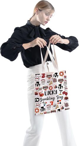 ZJXHPO Casino Lover Gift Lucky Gambling Bag Cash Tote Bag For Gambler Poker Player Shoulder Bag Gambling Lover Gift in Saudi Arabia