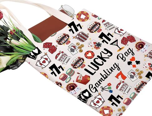 ZJXHPO Casino Lover Gift Lucky Gambling Bag Cash Tote Bag For Gambler Poker Player Shoulder Bag Gambling Lover Gift in Saudi Arabia