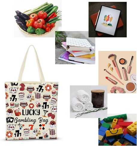 ZJXHPO Casino Lover Gift Lucky Gambling Bag Cash Tote Bag For Gambler Poker Player Shoulder Bag Gambling Lover Gift in Saudi Arabia