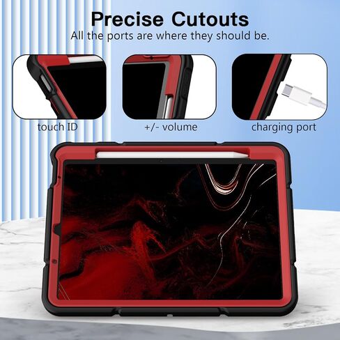 Grifobes for iPad Air 11 inch (M4/M3/M2) 2026/2025/2024, iPad Air 5th/4th Generation Case 2022/2020 10.9", Heavy Duty Protective Cover with Pen Holder Stand for i Pad Air 5 4 (Red+Blue) in Kuwait