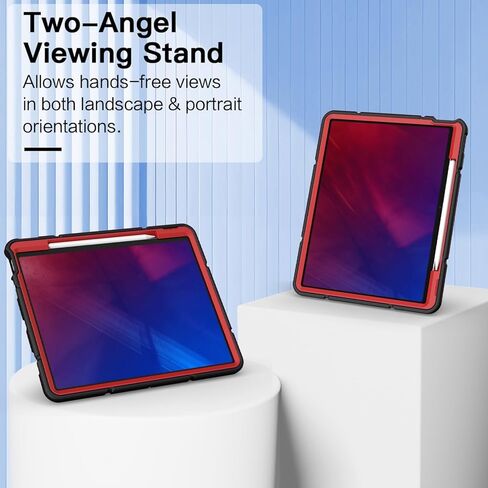 Grifobes for iPad Air 13 inch (M3/M2) 2025/2024, Heavy Duty Shockproof Rugged Protective Cover with Pencil Holder Built-in Stand for i Pad Air 6th Gen 13" for Kids Boys (Red+Blue) in Kuwait