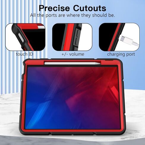 Grifobes for iPad Air 13 inch (M3/M2) 2025/2024, Heavy Duty Shockproof Rugged Protective Cover with Pencil Holder Built-in Stand for i Pad Air 6th Gen 13" for Kids Boys (Red+Blue) in Kuwait