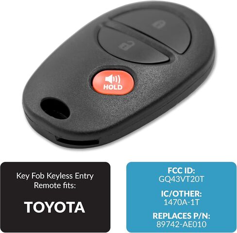 Replacement for Entry Remote fits Toyota Tacoma Tundra Sienna Sequoia Highlander GQ43VT20T 3-Btn in Saudi Arabia