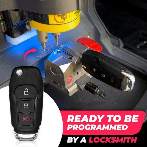 CUT FLIP KEY FOB استبدال FOB FOTS FORD F150 F250 F350 2015 2015 2017 2018 2019 2020 2021 2022 Remote بدون مفتاح أنظمة الدخول Ranger Bronco Maverik (3 أزرار) in Kuwait