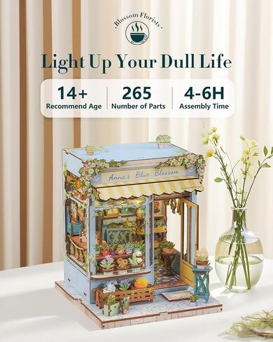 KuteFun Book Nook Kit - DIY Miniature House Kit للبالغين ، مجموعة بناء منزل صغيرة يابانية مع LED ، Dollhouse Kit Reshelf Insert Decord هدايا إبداعية للمراهقين والمبتدئين (Morita -ya) in Kuwait