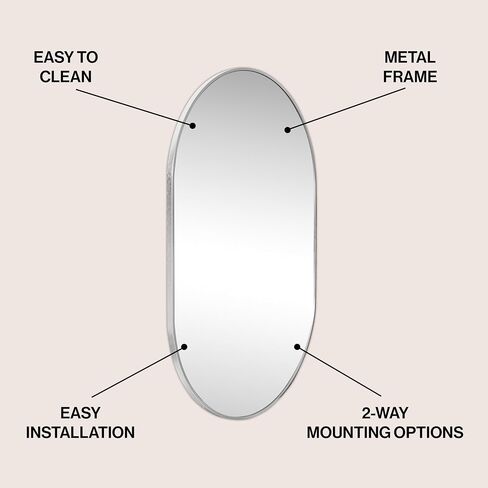 JONATHAN Y MIR202C Milly 24 in. W x 36 in. H Medium Oval Metal Framed Wall Mirror, for Bathroom, Living Room, Bedroom, Gold in Saudi Arabia