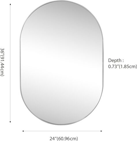 JONATHAN Y MIR202C Milly 24 in. W x 36 in. H Medium Oval Metal Framed Wall Mirror, for Bathroom, Living Room, Bedroom, Gold in Saudi Arabia