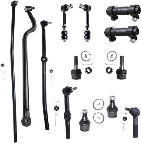 Detroit Axle - 4WD Front 13pc Suspension Kit for 1995 1996 1997 Dodge Ram 2500 3500, 4 Tie Rods 4 Ball Joints 2 Adjustment Sleeves 2 Sway Bars 1 Track Bar Replacement in Saudi Arabia