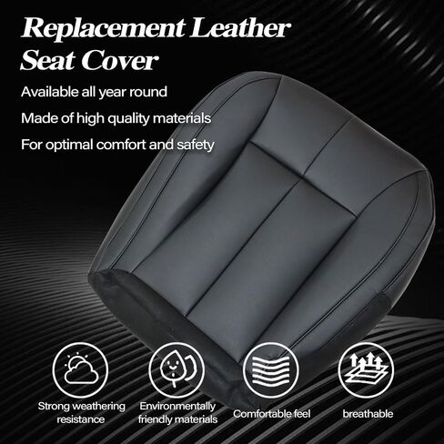 SecosAutoparts Driver Bottom Black Leather with Black Lines Seat Cover Compatible with Jeep Grand Cherokee 1999 2000 2001 2002 2003 2004 in Saudi Arabia