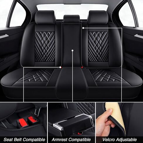 أغطية مقعد السيارة لـ Subaru Outback 2000-2025 ، مقعد مقعد من جلد Nappa Premium Nappa ومضاد للانزلاق ، تغطية كاملة مخصصة لأغطية Subaru Outback مجموعة كاملة (5 مقاعد فاخرة ، أسود) in Kuwait