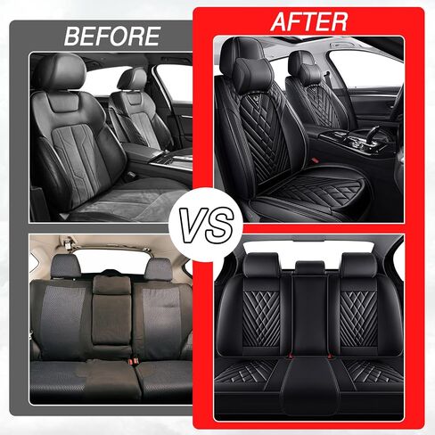 أغطية مقعد السيارة لـ Subaru Outback 2000-2025 ، مقعد مقعد من جلد Nappa Premium Nappa ومضاد للانزلاق ، تغطية كاملة مخصصة لأغطية Subaru Outback مجموعة كاملة (5 مقاعد فاخرة ، أسود) in Kuwait