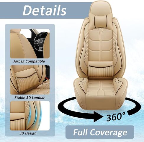 أغطية مقعد ملائمة مخصصة لـ Chevy Traverse 2016-2025 | أغطية مقعد السيارة 7 مقاعد | غطاء مقعد جلدي مقاوم للبقع والماء (أسود ، مجموعة كاملة مع مسند رأس) in Kuwait