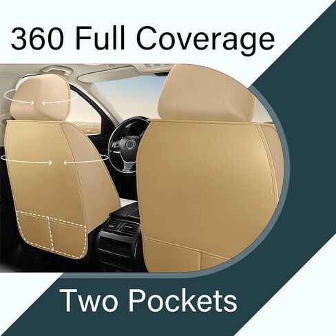 أغطية مقعد ملائمة مخصصة لـ Chevy Traverse 2016-2025 | أغطية مقعد السيارة 7 مقاعد | غطاء مقعد جلدي مقاوم للبقع والماء (أسود ، مجموعة كاملة مع مسند رأس) in Kuwait