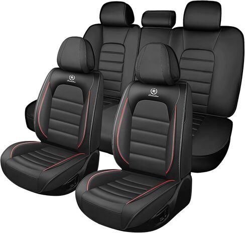 أغطية المقاعد لتويوتا RAV4 2013-2025 ، أغطية مقعد سيارة Nappa الجلدية ، أغطية مقاعد مميزة مضادة للماء ، مقعدات للسيارات ، مجموعة كاملة ، مجموعة كاملة ، حمراء حمراء سوداء in Kuwait